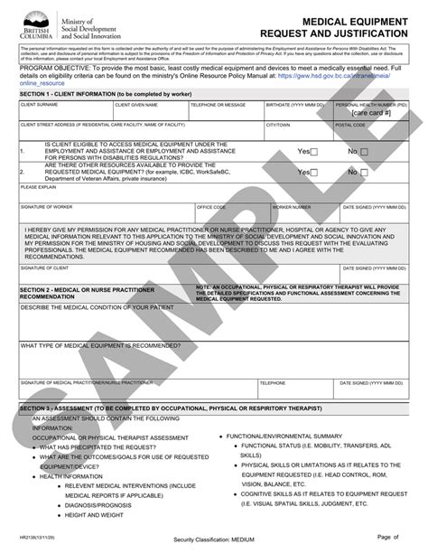 Medical Equipment Request And Justification