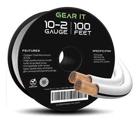 Cable De Bocina Gearit Calibre 10 100 Pies Aluminio Reve Meses Sin