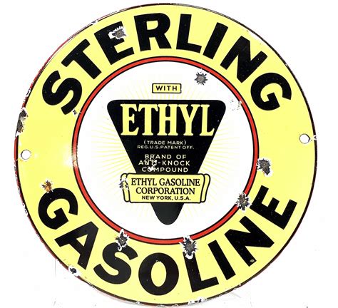 Porcelain Enameled Sterling Ethyl Gasoline Sign Ej S Auction Appraisal