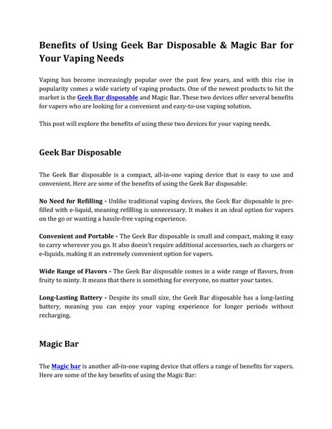 Benefits of Using Geek Bar Disposable & Magic Bar for Your Vaping Needs.pdf