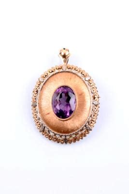 Amethyst Anhänger Brosche Schmuck Kunst Antiquitäten 10 07 2023