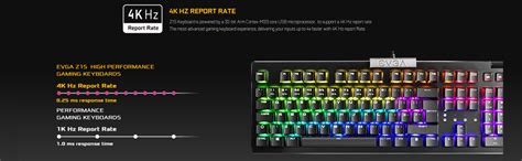 EVGA Z Rgb Gaming Keyboard Rgb Backlit Led Hot Swappable Mechanical Kailh Speed Sliver