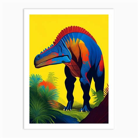 Trachodon Primary Colours Dinosaur Art Print by Roarsome Art - Fy