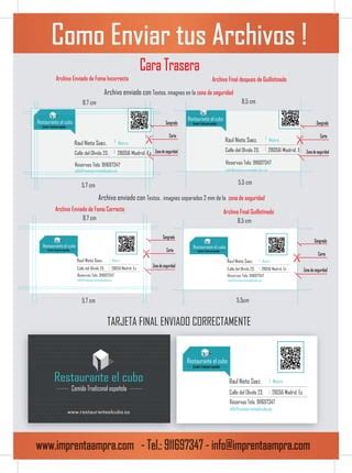 Tarjetas De Visita Como Enviar Tus Archivos A Imprenta PDF