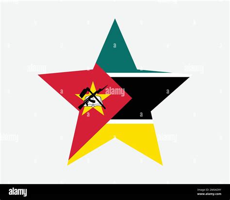 Mozambique Star Flag Mozambican Star Shape Flag Republic Of