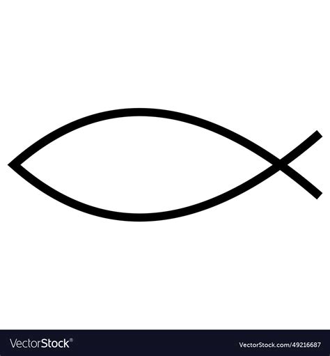 Christian Ancient Symbol Jesus Sign Fish Vector Image