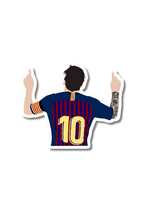 lionel messi iconic goal celebration sticker posterwa