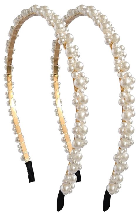 Bellastella Pcs Pearl Fashion Headbands White Artificial Pearl Hair