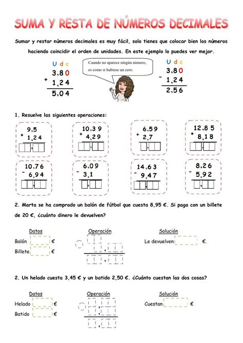 Ejercicios De Divisiones Con Punto Decimal Para Imprimir Penza