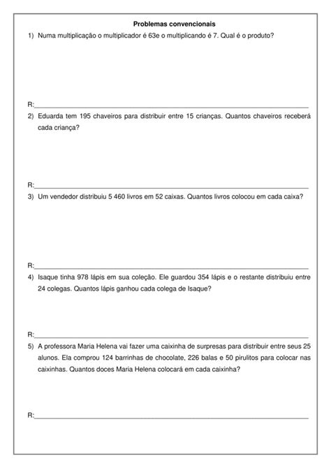 4º E 5º Ano Atividades De Matemática Prontinhas Para Imprimir Prof Noninha