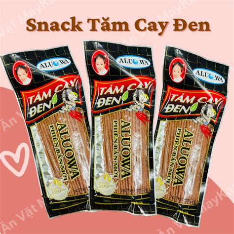 Tăm cay đen Aluowa tăm que cay tuổi thơ ăn vặt cổng trường cực hot Shopee Việt Nam