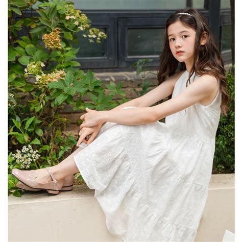 Cotton Lace White Dress Teen Girls Summer Party Casusal Sundress