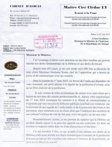 Résidence surveillée de Sonko Me Ciré Clédor Ly écrit à Macky Sall