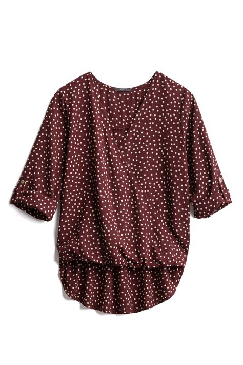 Allan Surplice Rolltab High Low Blouse Shop Now