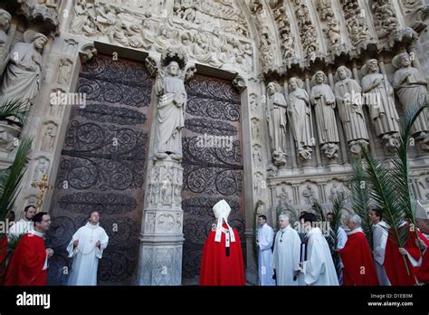 Palm Sunday At Notre Dame Cathedral Paris France Europe Stock Photo