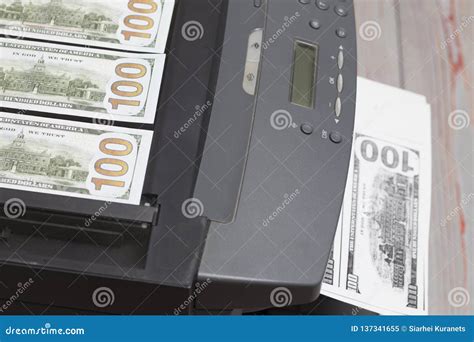 Printed Euro. Home Printer. Concept, Crime, Fake Money Royalty-Free ...