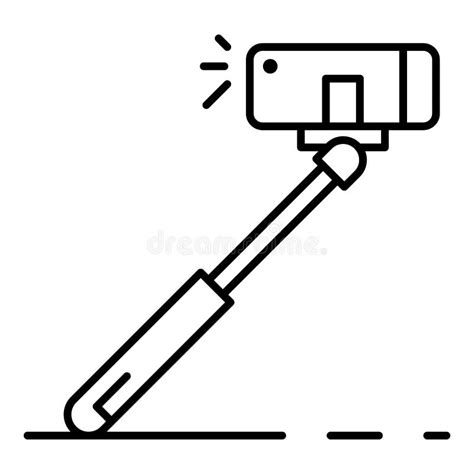 Modern Selfie Stick Icon Outline Style Stock Vector Illustration Of