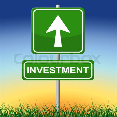 Investment Sign Represents Invested Placard And Savings Stock Image