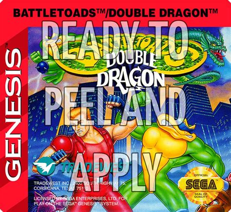 Battletoads Double Dragon SEGA Genesis Printable Cartridge Etsy