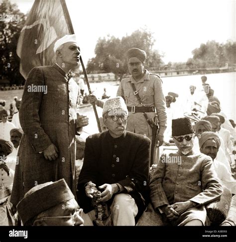 Jawaharlal Nehru With Sheikh Abdullah And Maulala Abul Kalam Azad In Kashmir Jammu Kashmir India