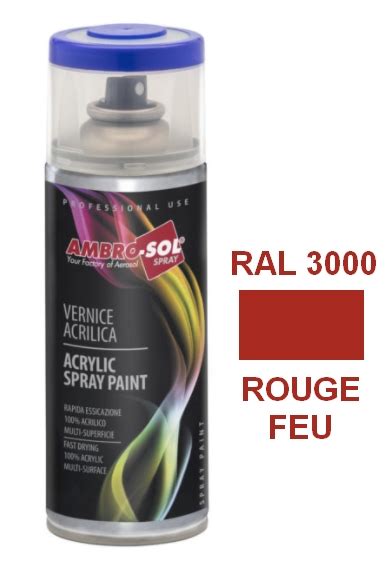 Peinture Acrylique Finition Brillante RAL 3000 ROUGE FEU