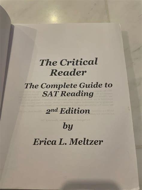 The Critical Reader The Complete Guide To Sat Reading Hobbies Toys