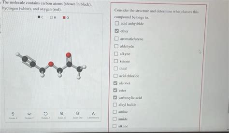 Solved The Molecule Contains Carbon Atoms Shown In Black Chegg