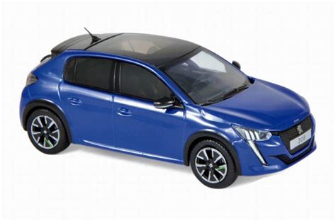 PEUGEOT E 208 GT Line 2019 Bleu Voiture De Collection NOREV 1 43