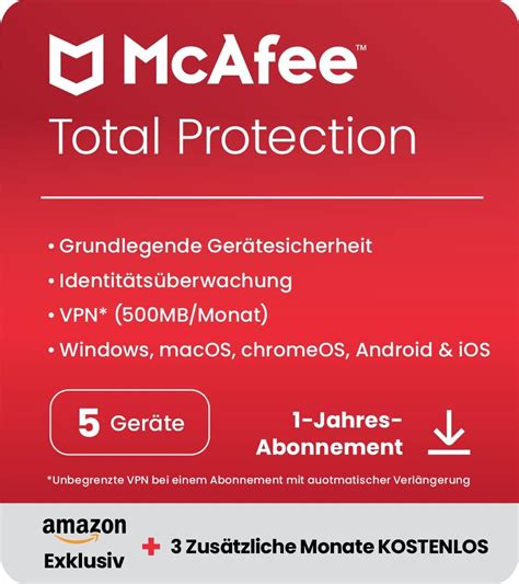 Mcafee Total Protection 2023 Exklusiv Bei Amazon 5 Geräte