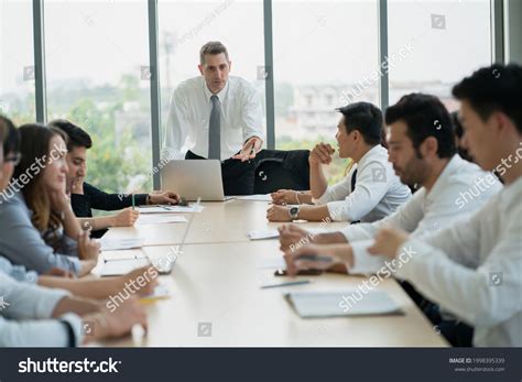 group business people discussing meeting room stock photo