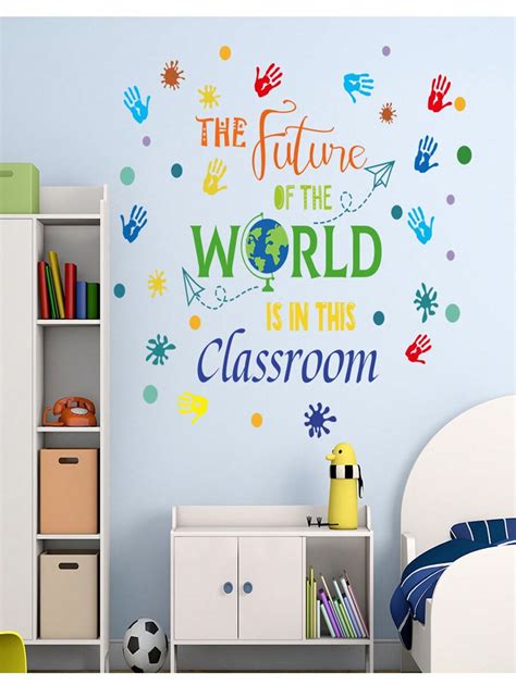 Colorful Inspirational English Motto Wall Stickers For School Classroom