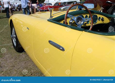 Vintage Yellow Racing Car Side Editorial Photography Image Of