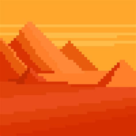 Premium Vector Desert Background With Pyramids Pixel Art Eps Vector