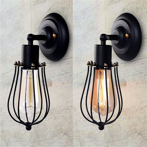 Cmyk Wire Cage Wall Sconce Led Dimmable Metal Industrial Oil Rubbed