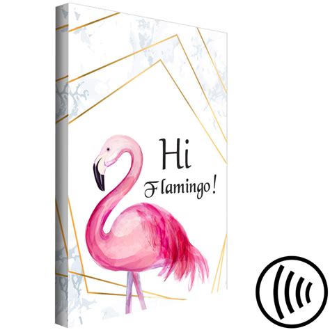 Wandbild Rose Im Geometrischen Rahmen 1 Teilig Flamingo Vor Einer