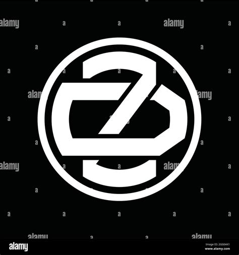 Zd Logo Monogram With Overlapping Style Vintage Design Template Stock