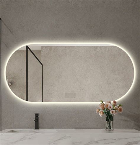 Espelho Lapidado Oval Iluminado Led Quente 60x150cm MadeiraMadeira