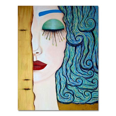Classic Artist Gustav Klimt Kiss Tear Canvas Wall Art Oil Painting