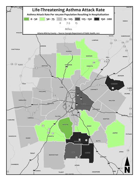 Asthma Hospitalization Rate – metro counties | Metro Atlanta Equity Atlas