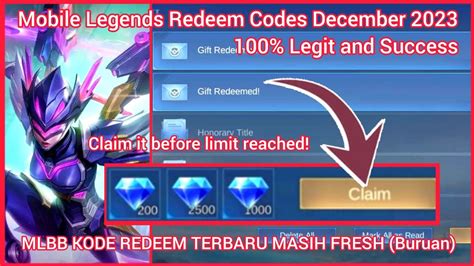 Season End Mobile Legends Redeem Codes December 23 2023 MLBB Redeem