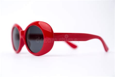 Cute Red Round Sunglasses On White Background Stock Photo Image Of