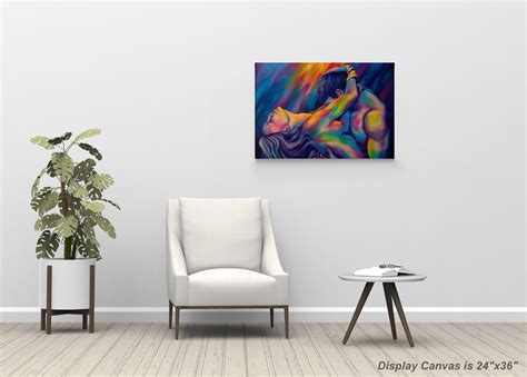 Making Love Sexy Naked Couple Nude Painting Modern Wall Art Etsy
