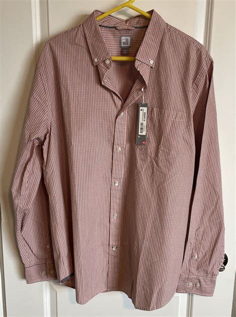 Jcp Jc Penny 80s 2 Ply Shirt Mens Xl Long Sleeve Gingham Check