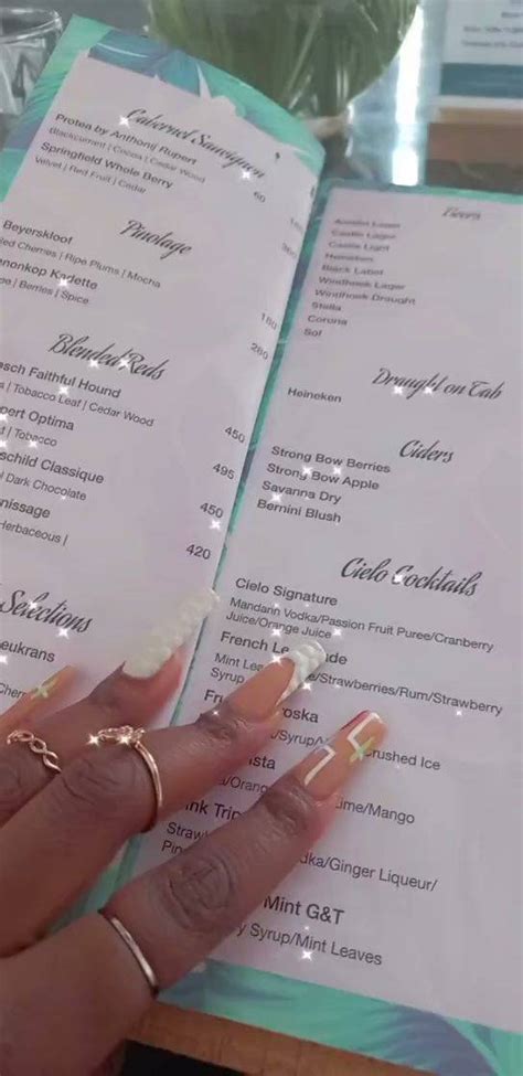 Menu at Cielo Restaurant, Benoni