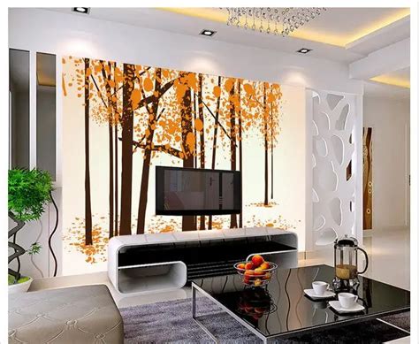 3d Wallpaper Custom Mural Non Woven Abstract Trees Hand Painted Oil