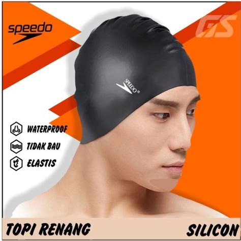 Jual Topi Renang Dewasa Pria Wanita Silicone Swim Cap Penutup Kepala