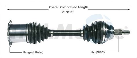 Vw Cv Axle Shaft Front Driver Side J Sx Aftermarket Vw