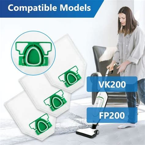 Sac d aspirateur compatible avec Vorwerk Kobold VK200 FP200 sac à