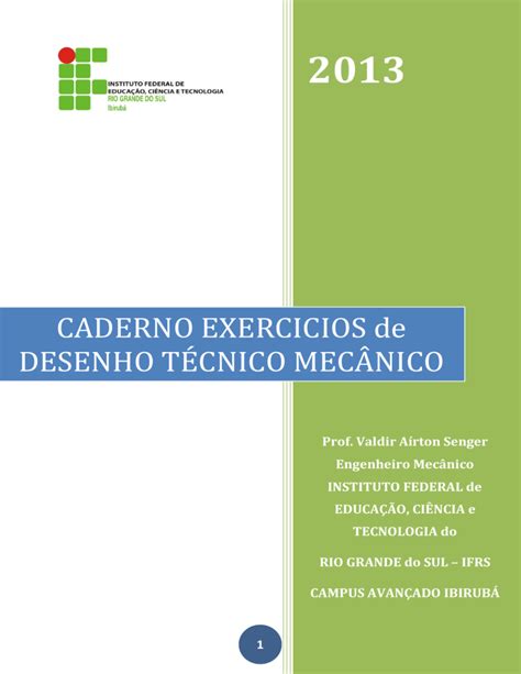 CADERNO DE EXERCICIOS DESENHO TECNICO MECANICO