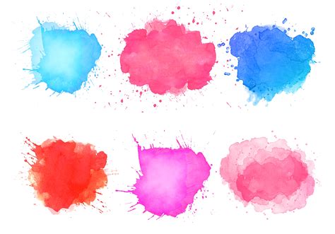 Abstract Watercolor Splatter Stain Set 1311575 Vector Art At Vecteezy